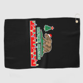 カリフォルニアのクリスマス ゴルフタオル (横)