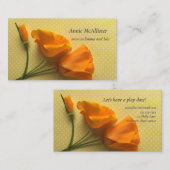 カリフォルニアのケシの黄と白の水玉模様 名刺 (正面/裏面)