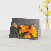 カリフォルニアのケシ類を白黒水玉模様 カード (黄色い花)
