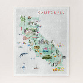 カリフォルニアのコレクション ヴィンテージ トラベル ポストカード ジグソーパズル