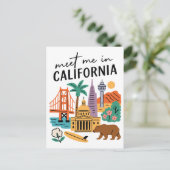 カリフォルニアのゴールデンゲートベアーサーフで私に会う ポストカード (スタンド正面)