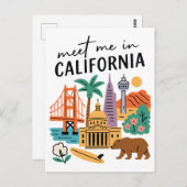 カリフォルニアのゴールデンゲートベアーサーフで私に会う ポストカード (正面/裏面)