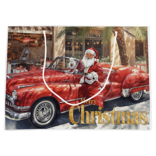 カリフォルニアのサンタクロースからクリスマスプレゼント ラージペーパーバッグ (正面)