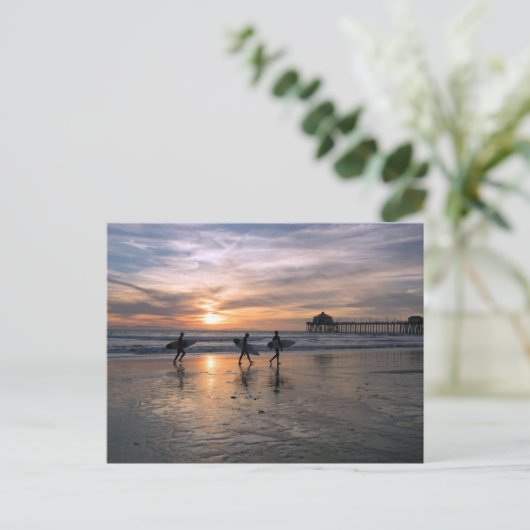 カリフォルニアのサーファーズアットサンセット ポストカード (スタンド正面)