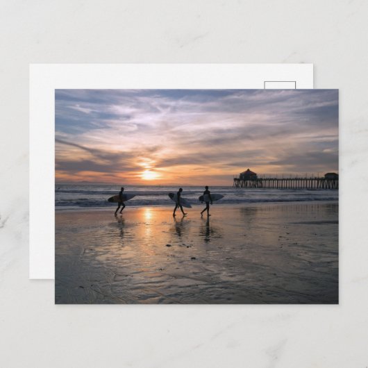 カリフォルニアのサーファーズアットサンセット ポストカード (正面/裏面)