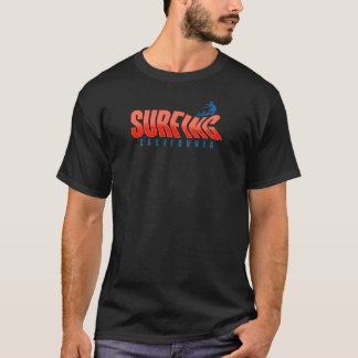 カリフォルニアのサーフィン タイポグラフィ デザイン Tシャツ