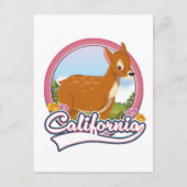 カリフォルニアのシカのバカンスロゴ シーズンポストカード (正面)