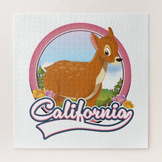 カリフォルニアのシカのバカンスロゴ ジグソーパズル (縦)
