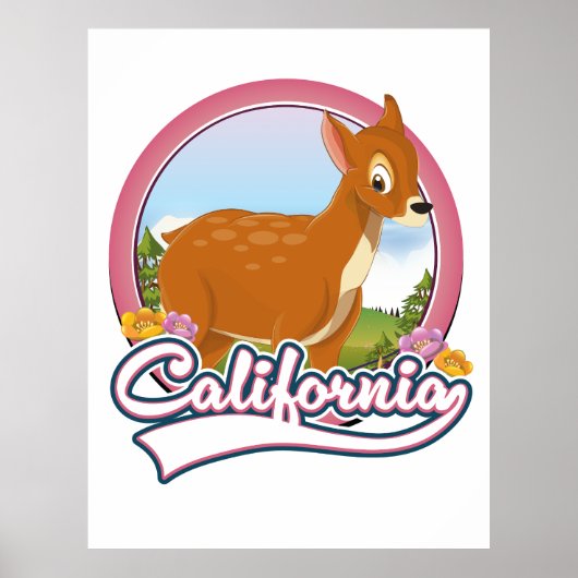 カリフォルニアのシカのバカンスロゴ ポスター (正面)