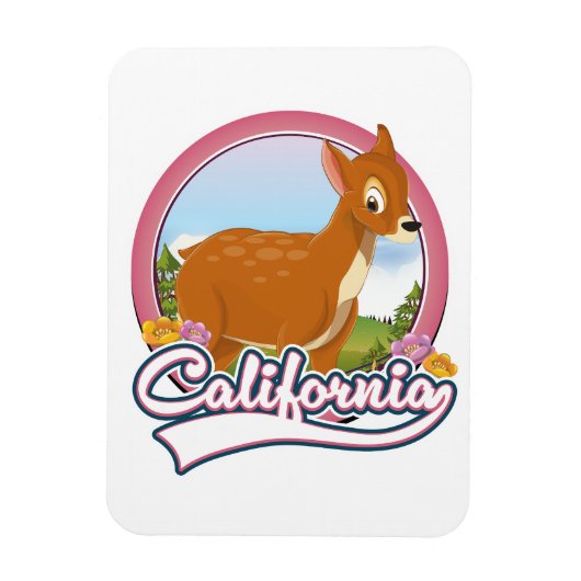 カリフォルニアのシカのバカンスロゴ マグネット (縦)