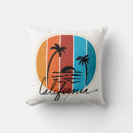 カリフォルニアのジオメトリヴィンテージレトロサンセット クッション