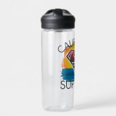 カリフォルニアのスーパーガールサンセットグラフィック ウォーターボトル (正面)