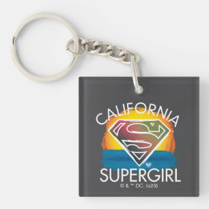 カリフォルニアのスーパーガールサンセットグラフィック キーホルダー