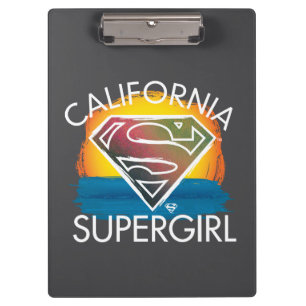 カリフォルニアのスーパーガールサンセットグラフィック クリップボード