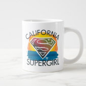 カリフォルニアのスーパーガールサンセットグラフィック ジャンボコーヒーマグカップ (右)