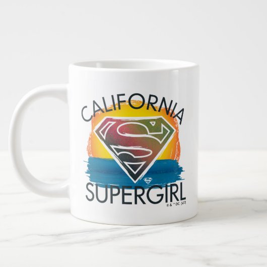 カリフォルニアのスーパーガールサンセットグラフィック ジャンボコーヒーマグカップ (左)