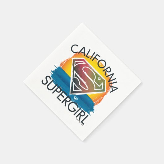 カリフォルニアのスーパーガールサンセットグラフィック スタンダードカクテルナプキン (角)