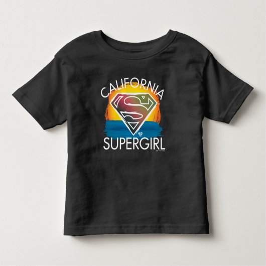 カリフォルニアのスーパーガールサンセットグラフィック トドラーTシャツ (正面)