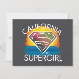カリフォルニアのスーパーガールサンセットグラフィック ノートカード
