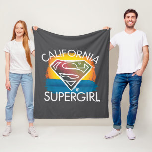 カリフォルニアのスーパーガールサンセットグラフィック フリースブランケット