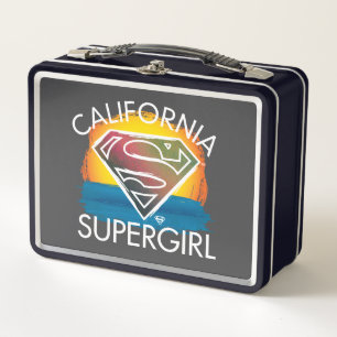 カリフォルニアのスーパーガールサンセットグラフィック メタルランチボックス