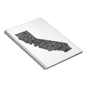 カリフォルニアのタイポグラフィの地図 ノートブック (右側)