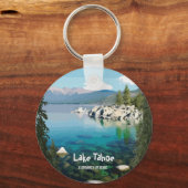 カリフォルニアのタホ湖きらきら光るA散水 キーホルダー (正面)