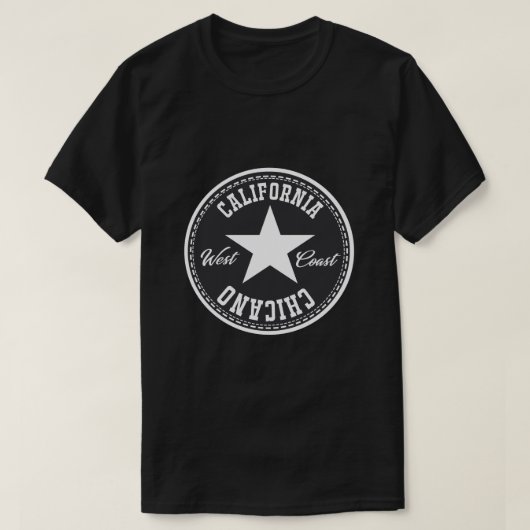 カリフォルニアのチカーノウエストコーストのシャツ Tシャツ (デザイン正面)