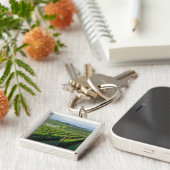 カリフォルニアのナパのきちんとした列に並んだブドウ キーホルダー (側面)