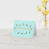 カリフォルニアのハチドリ カード (黄色い花)