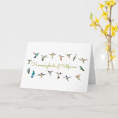 カリフォルニアのハミングバード折り畳みグリーティングカード カード (黄色い花)