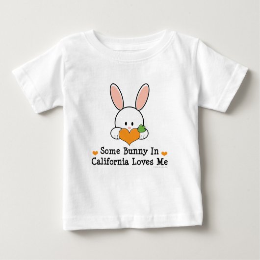 カリフォルニアのバニーは私をベビーのTシャツ愛します ベビーTシャツ (正面)