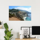 カリフォルニアのビッグスール海岸のビクビー橋 ポスター (ホームオフィス)