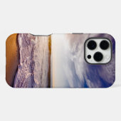 カリフォルニアのビーチサンセット iPhoneケース (裏面横)