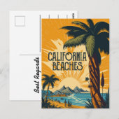 カリフォルニアのビーチ ポストカード (正面/裏面)