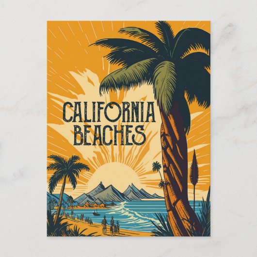 カリフォルニアのビーチ ポストカード (正面)