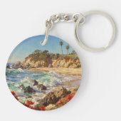 カリフォルニアのビーチ | 印象派の海岸アート キーホルダー (裏面)