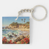 カリフォルニアのビーチ | 印象派の海岸アート キーホルダー (裏面)