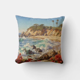 カリフォルニアのビーチ | 印象派の海岸アート クッション