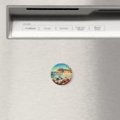 カリフォルニアのビーチ | 印象派の海岸アート マグネット (インサイチュ (食洗機))
