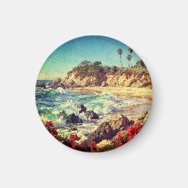 カリフォルニアのビーチ | 印象派の海岸アート マグネット