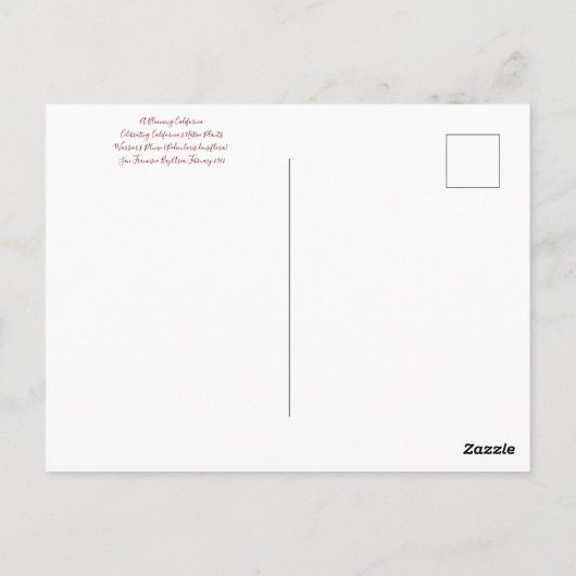 カリフォルニアのブラームズ：戦士のプルームのポストカー ポストカード (裏面)