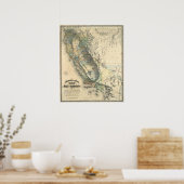 カリフォルニアのブリトンとレイの地図 ポスター (キッチン)