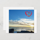 カリフォルニアのポストカードバレンタインデー ポストカード (正面/裏面)