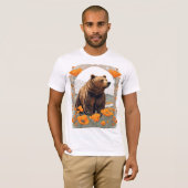 カリフォルニアのポピーに囲まれた絶滅したクマ Tシャツ (正面フル)