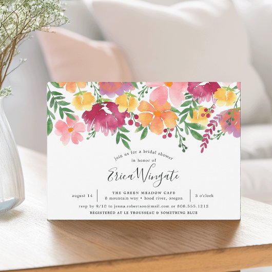 カリフォルニアのポピーのブライダルシャワーへの招待 招待状