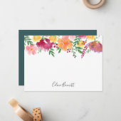 カリフォルニアのポピーパーソナライズされた文房具フラットカード ノートカード (正面/裏面インサイチュ)