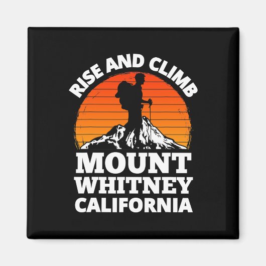 カリフォルニアのマウントホイットニー登山C マグネット (正面)