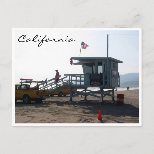カリフォルニアのライフガード ポストカード (正面)