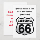 カリフォルニアのルート66看板 招待状 (正面/裏面)